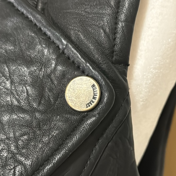 Vtg William Rast Designer Leather Moto Vest Lace Up Biker Patch Jacket - Picture 11 of 12